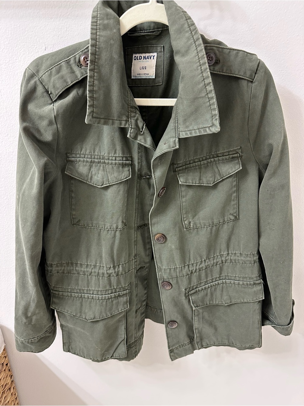Old Navy Military-Style Utility Jacket in Olive